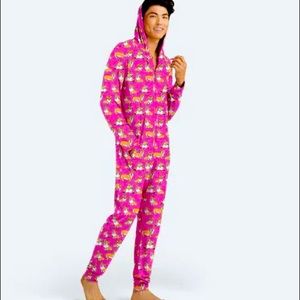 Size L/XL, MeUndies Unisex Onesie, Pink Sploot Pattern